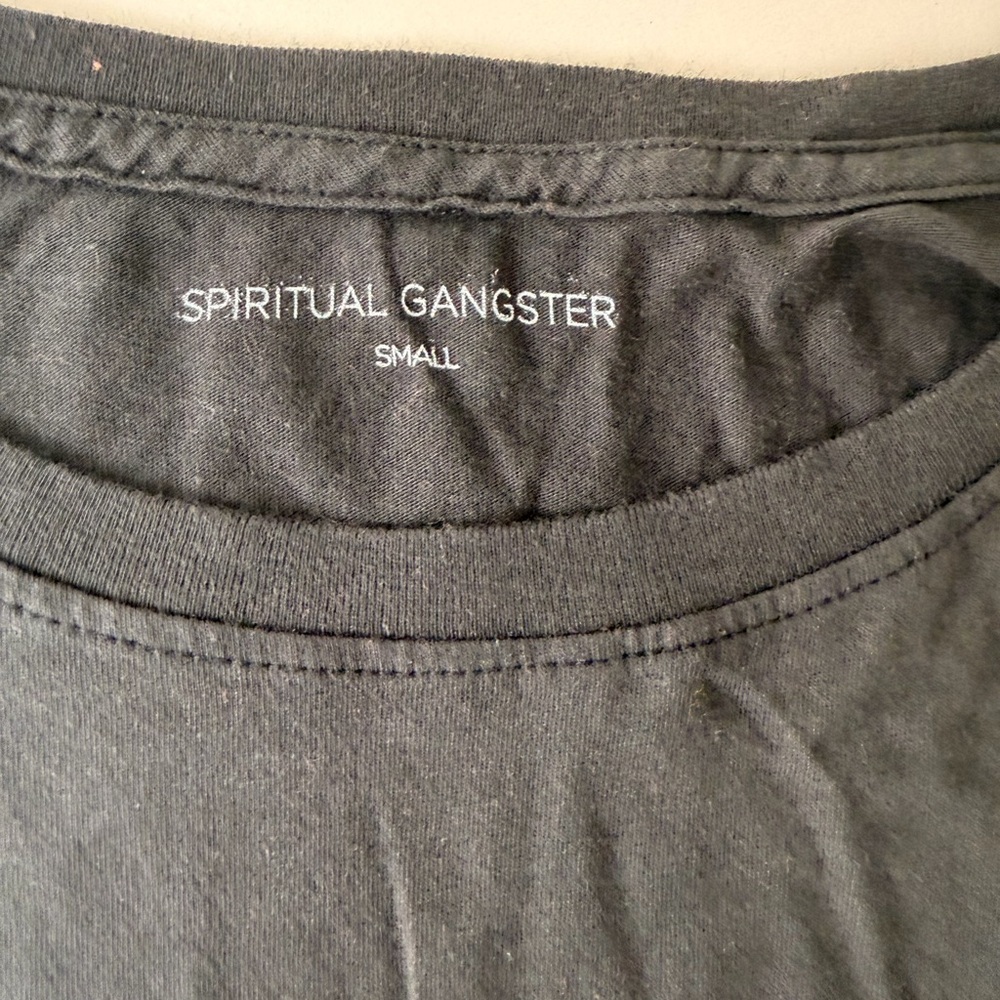Spiritual Gangster Cotton Black Tank Top with Cosmic Graphic - Picture 2 of 7